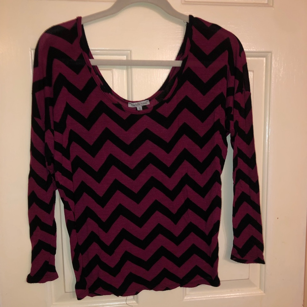 Charlotte Russe | Chevron Long Sleeve Shirt